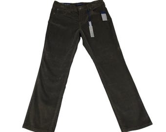 Pantalones vaqueros de pana Bandolino Mandie para mujer, talla 12P, color marrón, corte recto y elástico.