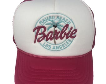 Barbie Snapback Truckers Hat Malibu Beach Los Angeles Mesh Baseballkappe Pink