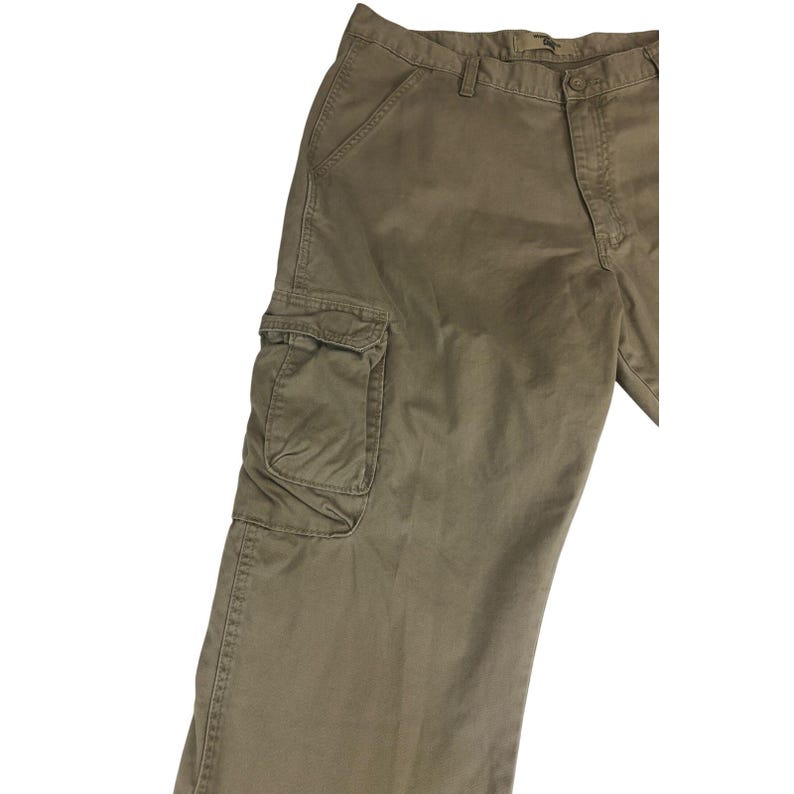 Pantalones cargo para hombre Wrangler Jeans Co color caqui oscuro, talla 38x32, pierna recta, ropa de trabajo resistente. imagen 7