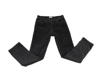 Pantalones rectos de pana gris carbón para hombre True Craft, talla 34x34, de algodón elástico.