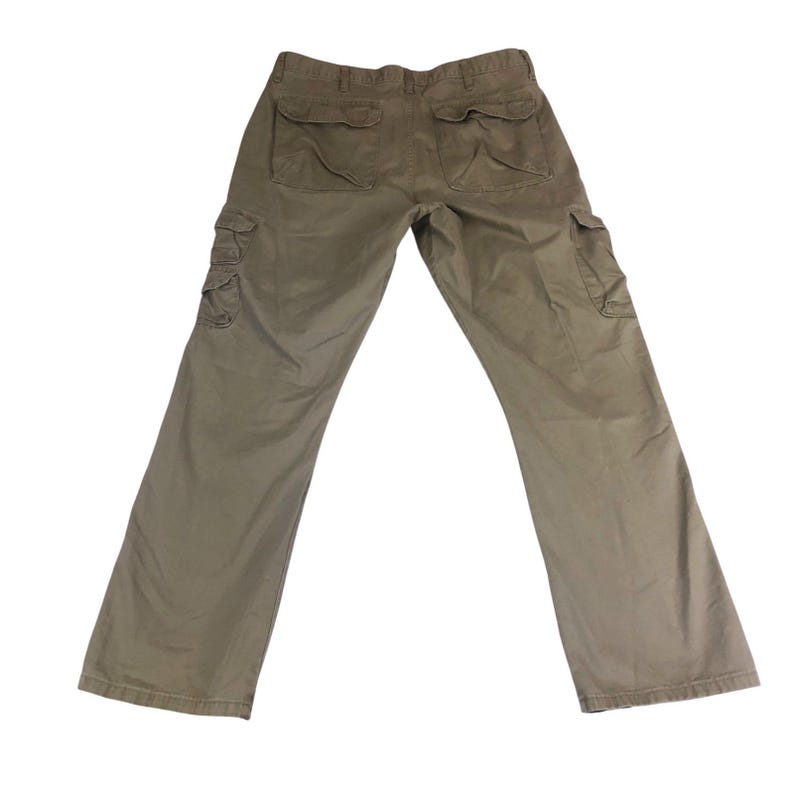 Pantalones cargo para hombre Wrangler Jeans Co color caqui oscuro, talla 38x32, pierna recta, ropa de trabajo resistente. imagen 2