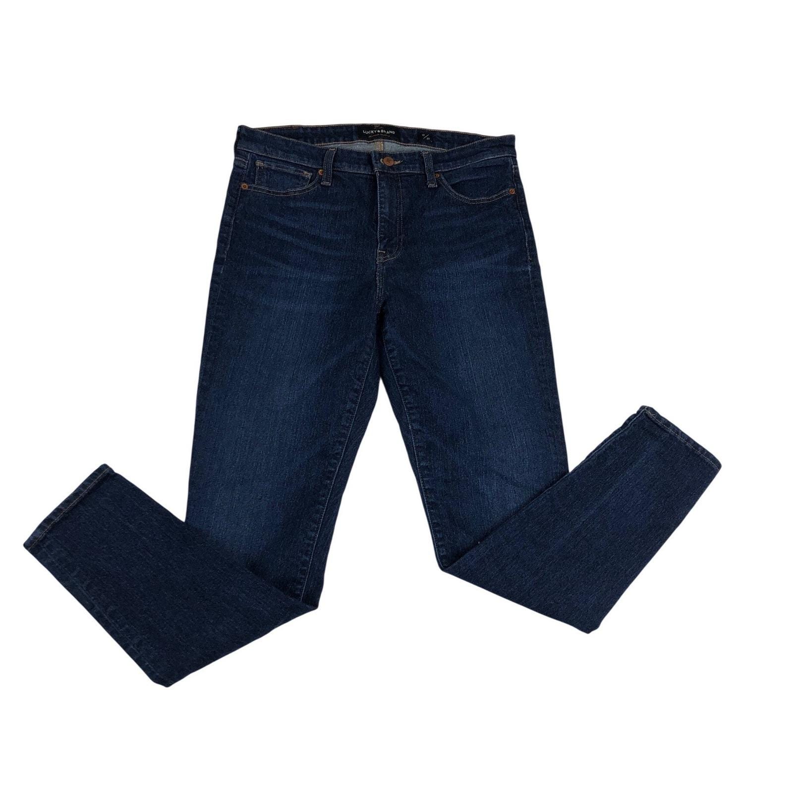 Jean Femme Lucky Brand Bleu Foncé - Taille 6/28, Fait Main, Coupe Classique