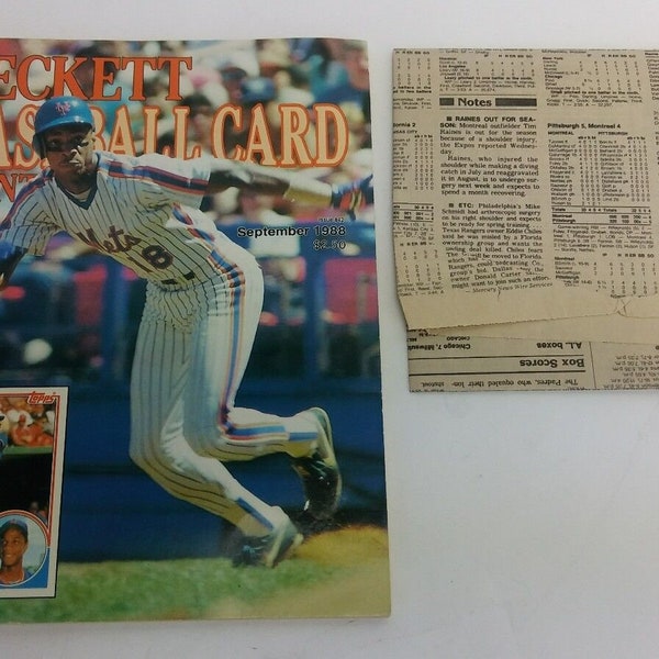 Vintage 1988 Beckett Baseball Magazine Issue #42 with 1988San Jose Mercury News Paper Article Baseball Divisions