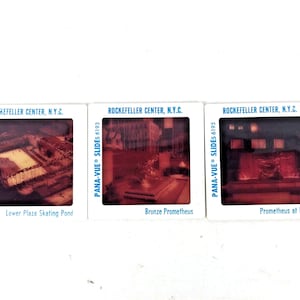 Vintage Pana Vue Slides Rockefeller Center New York City Lot of 3 Slides
