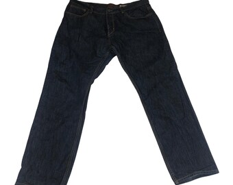 LRG Y2K Jeans rectos de mezclilla índigo lavado oscuro (42x30) – Ropa urbana hip hop