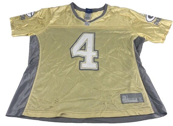 Reebok, Vintage NFL Green Bay Packers Reebok Brett Favre Womens XL Canola Sparkled Jersey