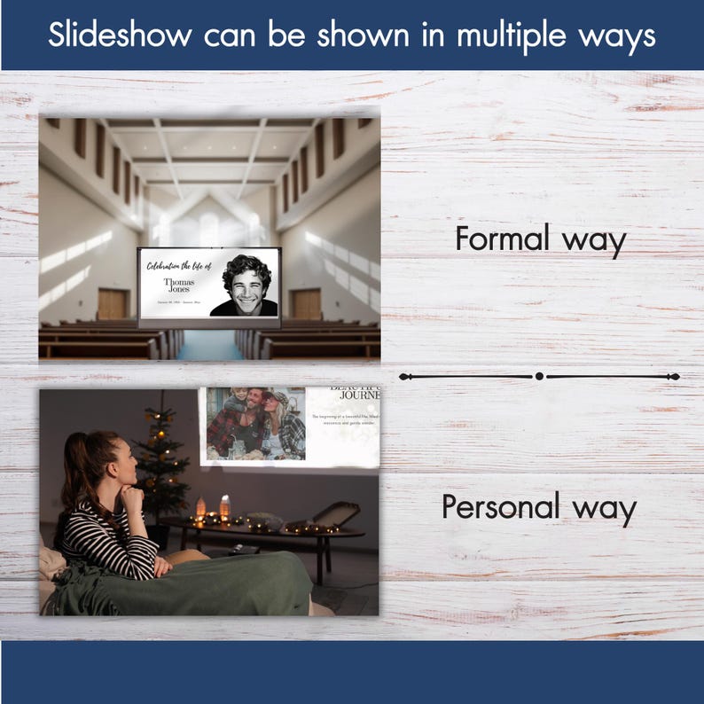 Funeral Slideshow Template, Celebration of Life Powerpoint, Minimal