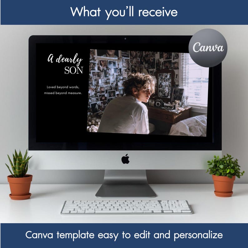 Memorial Service Slideshow, Funeral Photo Template, Elegant Powerpoint