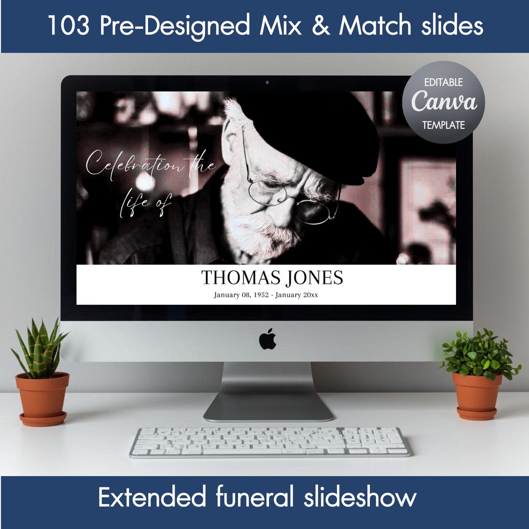 Memorial Video Template, Funeral Slideshow Powerpoint, Simple Tribute