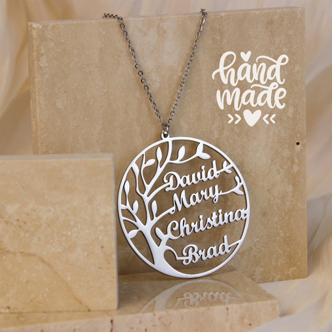 Family Name Necklace, Personalized Family Necklace, Multi Family Name