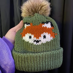 PATTERN ONLY: Fox Beanie for Circular Knitting Machine
