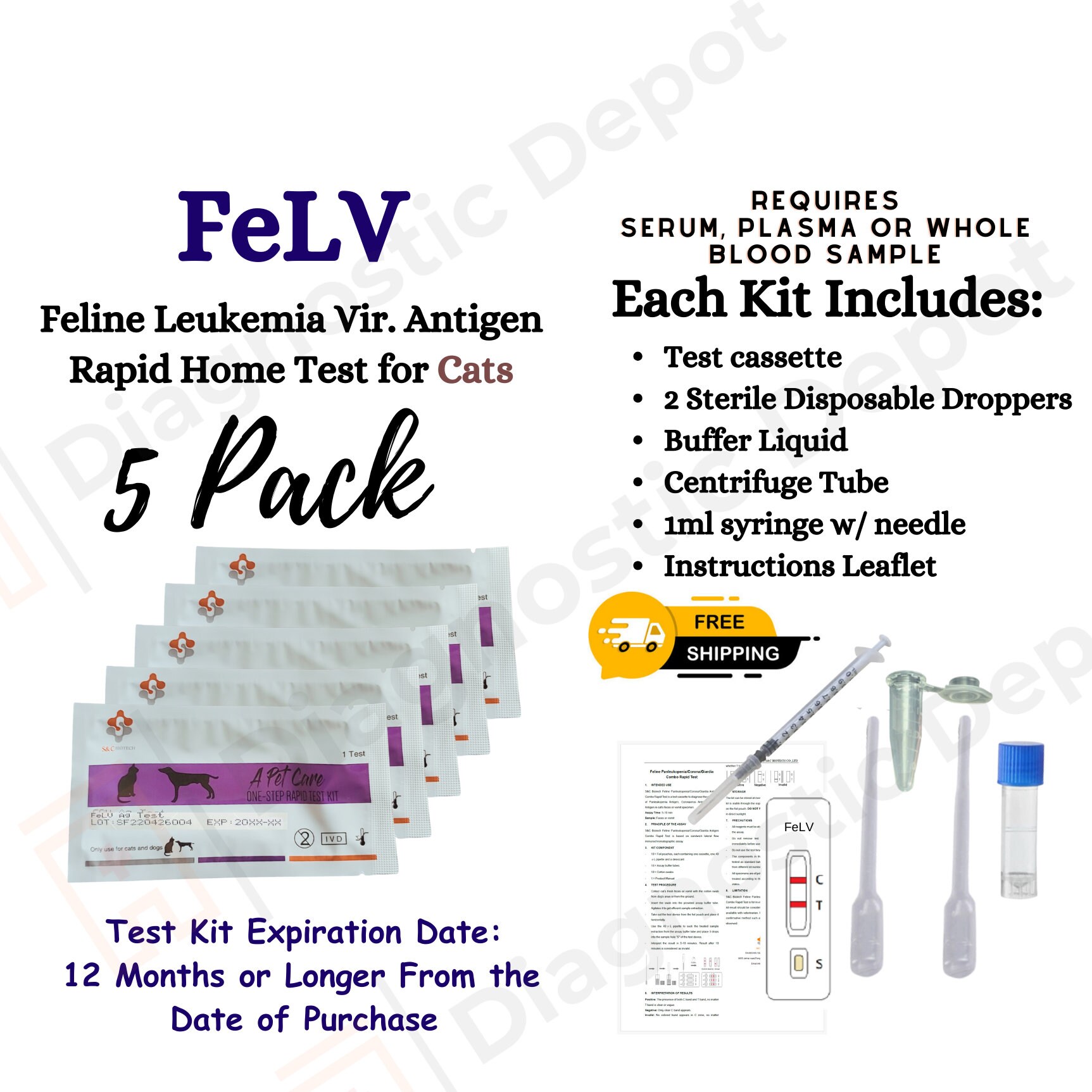 Feline Leukemia Antigen Rapid Home Testing Kit Etsy