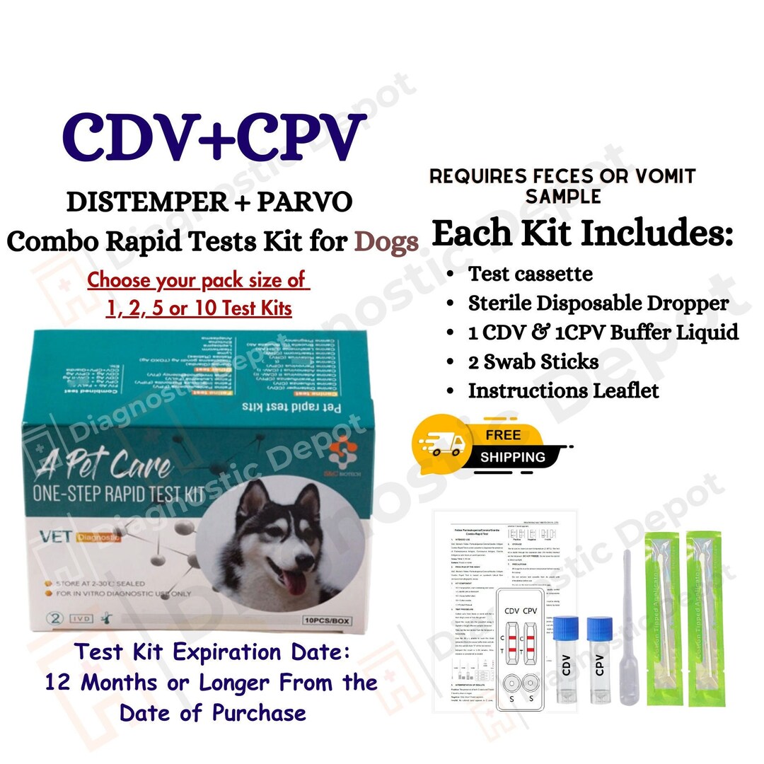Distemper Parvo Test Kit for Dogs 2in1 Canine Quick Home Test CDV/CPV