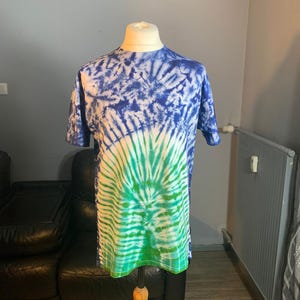 Mixed Indigo Tye and Dye Batik Adiré T-Shirt 100% Organic Cotton