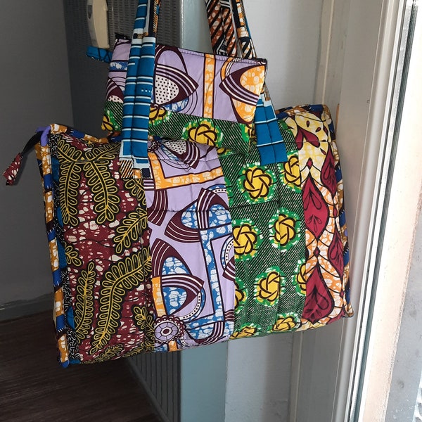 Sac Matelassé Patchwork Wax Ankara Pour Femme