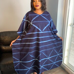 Robe Indigo Longue Bleu Adire Tye And Dye image 2