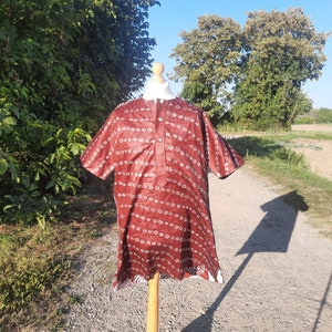 Bazin Batik Kampala Adire Herrenshirt (große Größen)