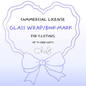 Commercial Use License: 1 Glass Wrap Design, Up to 5000 Items (Digital License PNG)