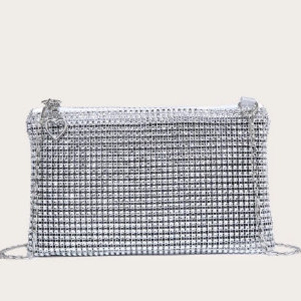 Sac à main scintillant, sac à main brillant en strass pour femme, pochette de soirée, sac à main brillant pour femme, sac minimaliste à poignée supérieure, cadeau pour maman,