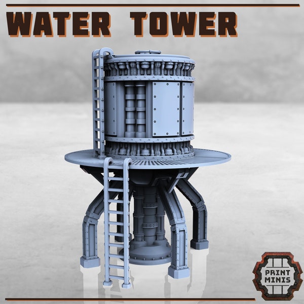 Wasteland Watertower, torre de agua | Modulares | Escala de 28 mm | terreno | Mesa | Decoración | Oscuridad | Terreno baldío | Edificio | Torre | 40K | DND