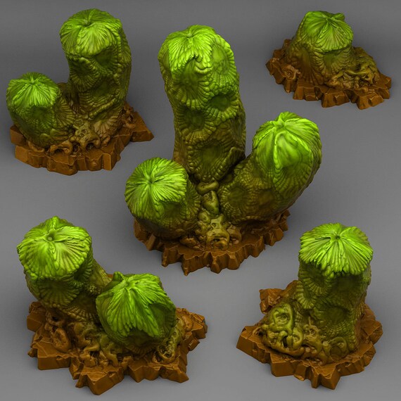 Tabletop miniature figure "Cactus From Mars" for 28 mm scale, available as  a set or individually, unpainted cactus for terrain, diorama and