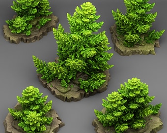 Tabletop miniature figure "Ancient Pines" for 28 mm scale, available in set or individually, unpainted tree for terrain, diorama, DnD