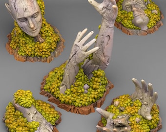 Tabletop miniature figure &quot;Ancient Elven Ruins&quot; for 28 mm scale, available as a set or individually, unpainted ruin for terrain, DnD, Grimdark
