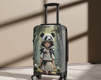 Beautiful panda design travel suitcase, anime panda, travel in style