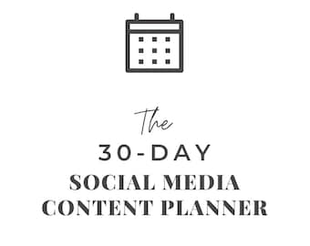 30 Day Social Media Planner