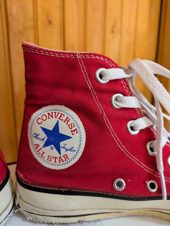 Vintage 70s 80s Red Converse All Star High Top Sneakers/ Converse 