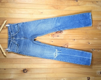 RARE Size 25/26 Vintage 70&#39;s Levi&#39;s 519 Jeans/ BEAUTIFUL FaDE & FIT/ Distressed/ Straight Slim Fit/ Orange Tab 27x33