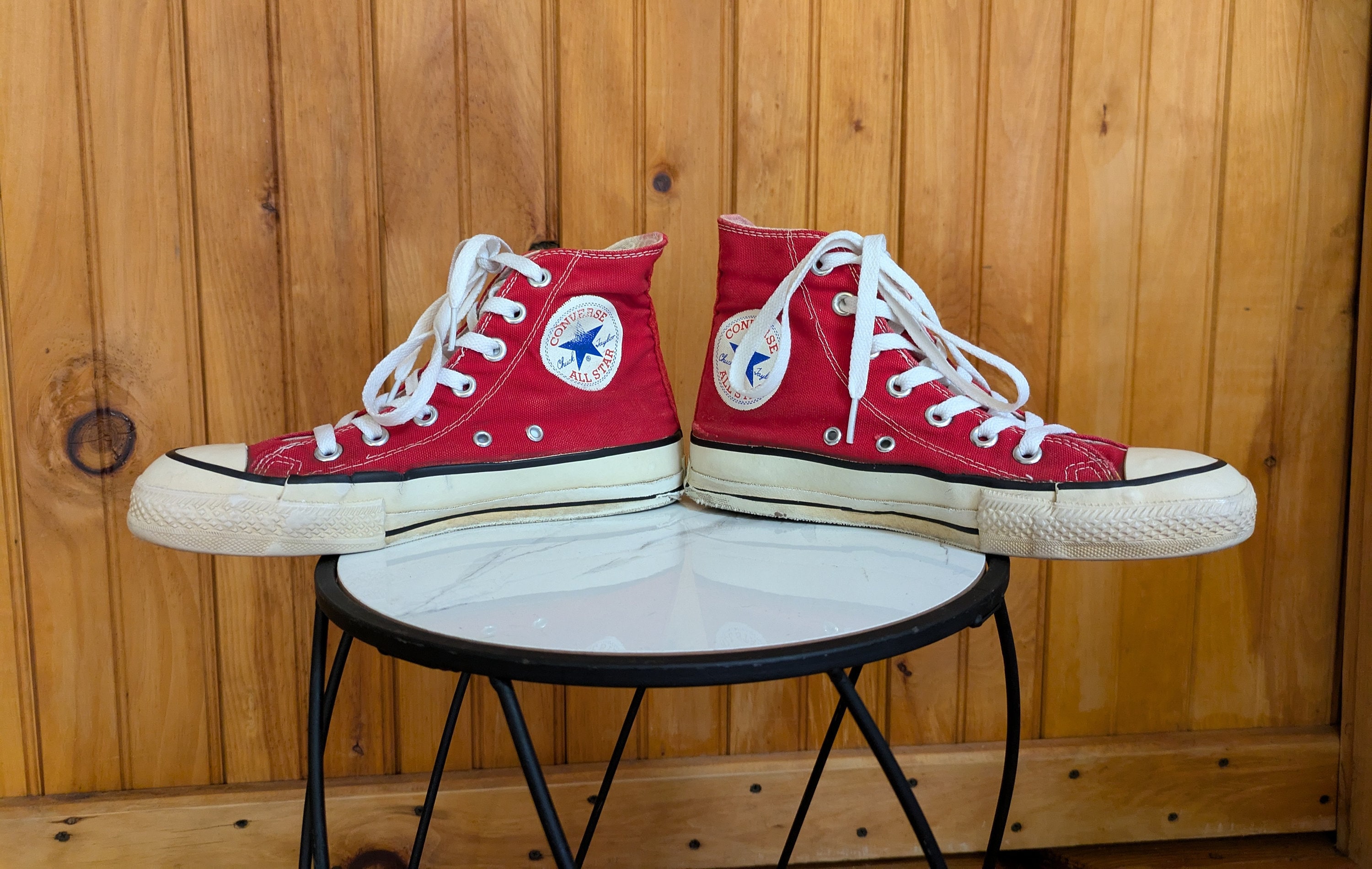 TRUE 70s 80s Converse Chuck Taylor High Top Sneakers, Red Chuck