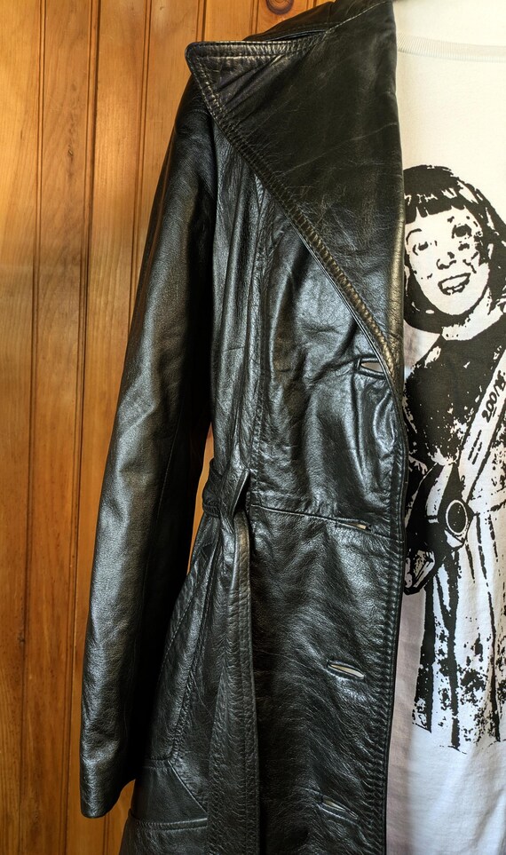 ジャケット・アウター Vnintage leather mods coat Womens Leather Coat Green S-M-L Long SOFT Lambskin Vintage