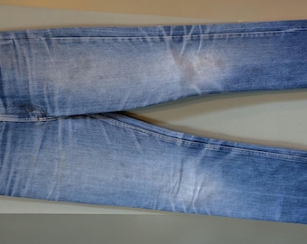 Size 25  Vintage 80's Levi's 717 Jeans/ Orange Tab/ GORGEOUS FADE Distressed/ Slim Student Fit/ Bootcut/ 26.5x31.5