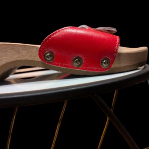 Rare Vintage 70&#39;s Dr. Scholl&#39;s Wooden Exercise Sandals Made In Austria Size 6-6.5 RED/ 1970s Wood Clog Fits Also 5-5.5 Raised TOE GRIPS