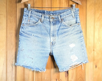 00s ifsixwasnine mudmax denim shorts y2k（Women Blue Ripped