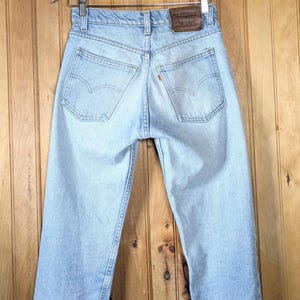 70s Levi's 505 Jeans, High Rise, Slim Straight Leg, LIGHT WASH, Orange Tab: Actual 26Wx32.25L"