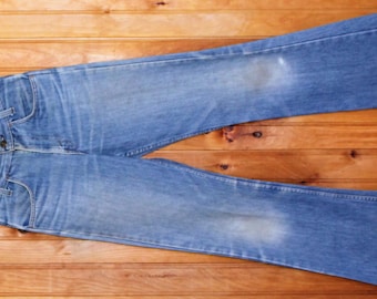 70's Levi's 746 Flared/ Size 23/24 Slim Fit, 646/746, MADE In USA, Orange Tab: ACTUAL 24.5x30.75"