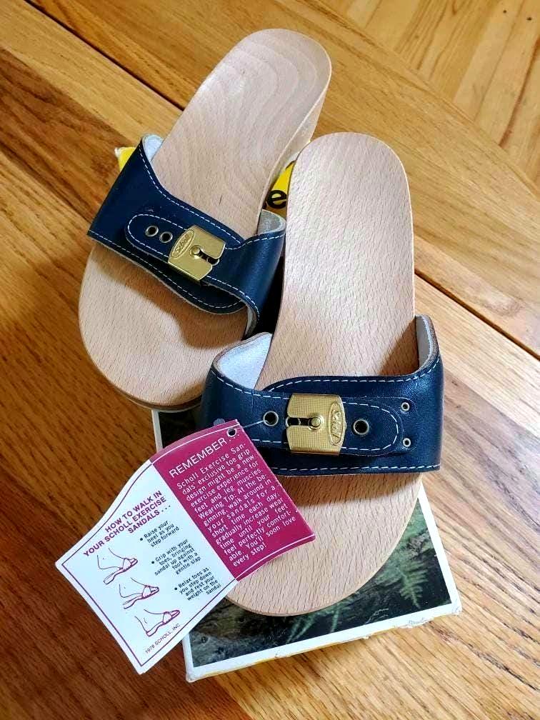 70's Wooden Heel Clog Sandals by Dr. Scholl's main image 1