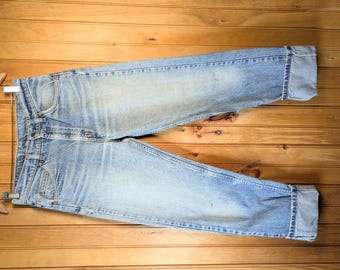 Early 90s Levi's 505 Jeans: Slim Straight Leg, Light Wash, Orange Tab TAGGED 31x32, ACTUAL 30x31"