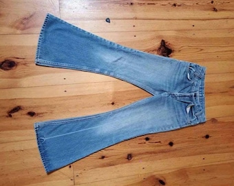 NOT FOR SALE 70's Levi's 684/784/Faded Slim Fit Vintage Levi's Flared/Bell Bottom Jeans/Orange Tab:  Size 23/24
