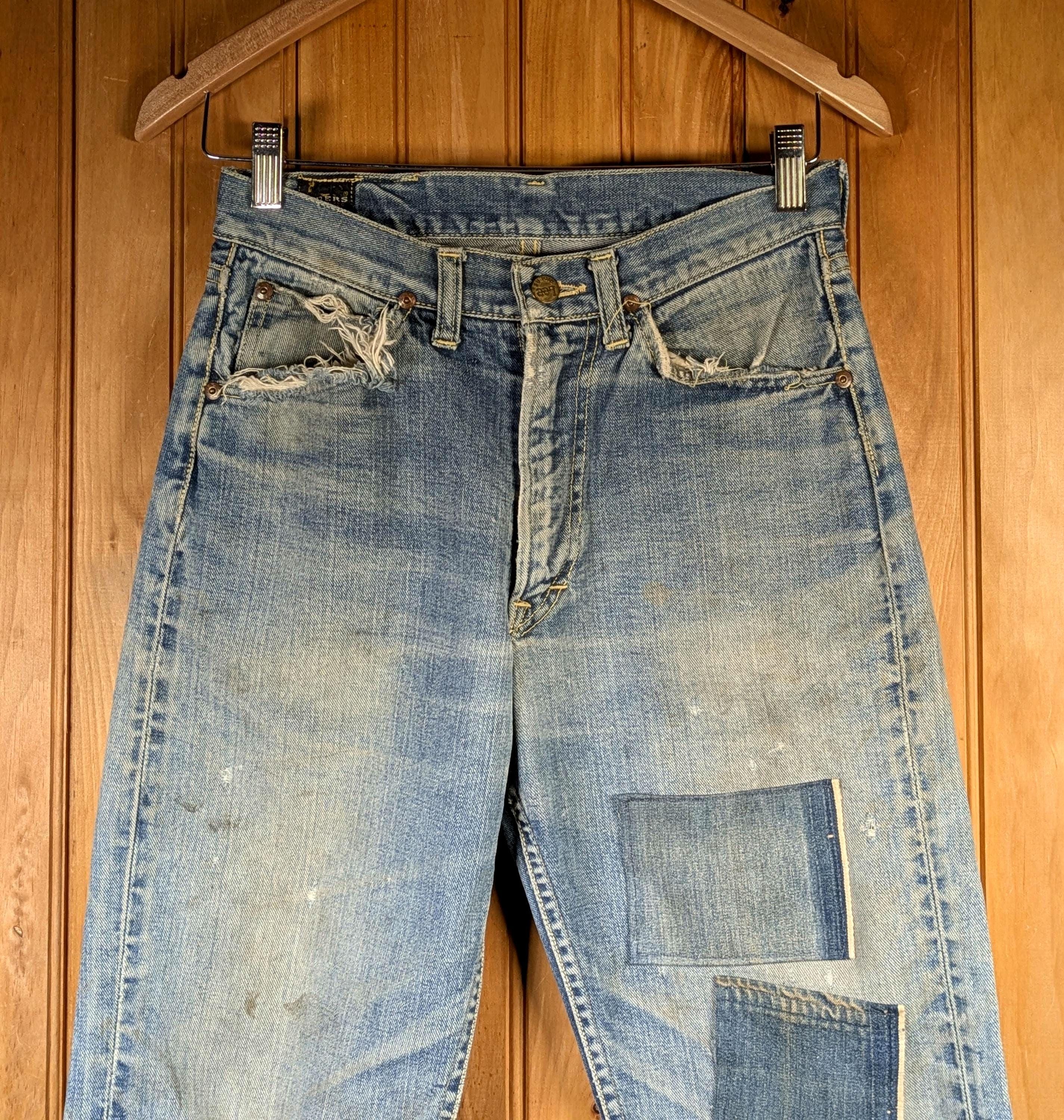 RARE Size 25 Vintage 60s Lee Riders Jeans/ Gorgeous PATCHWORK 