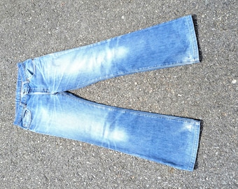 RARE 70S Levi's 607 Flared: Gorgeous Faded, Slim Fit, Red Tab, TAGGED 33x36, ACTUAL 32x32.75"