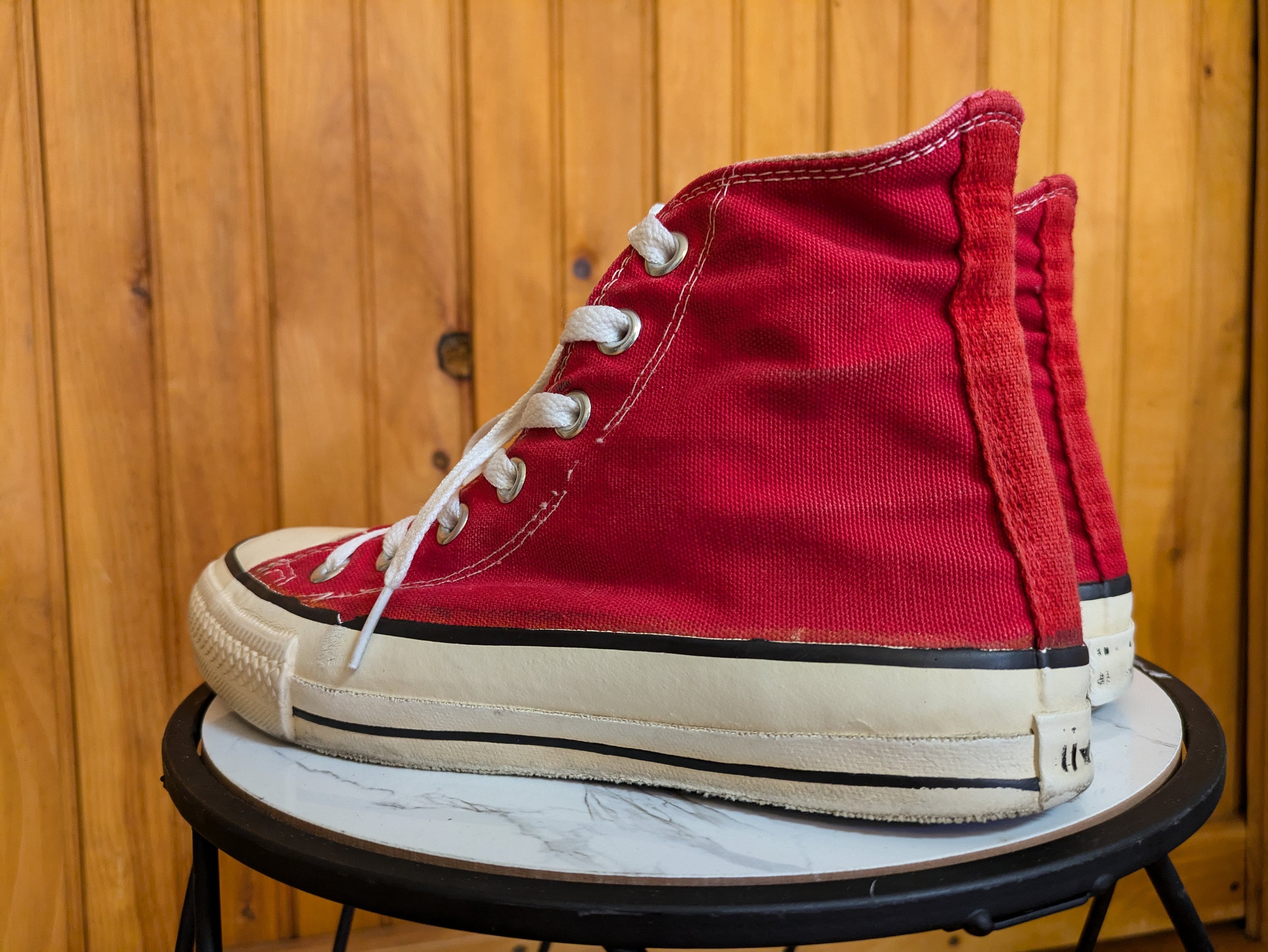 Vintage 70s 80s Red Converse All Star High Top Sneakers/ Converse 