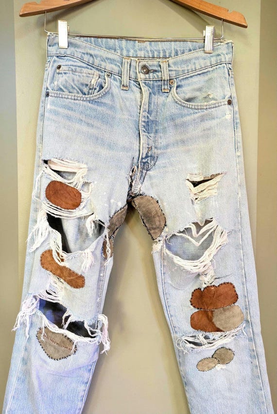 Vaqueros Levi's 505 vintage de los años 70/ Talla 25/27 con - Main Image