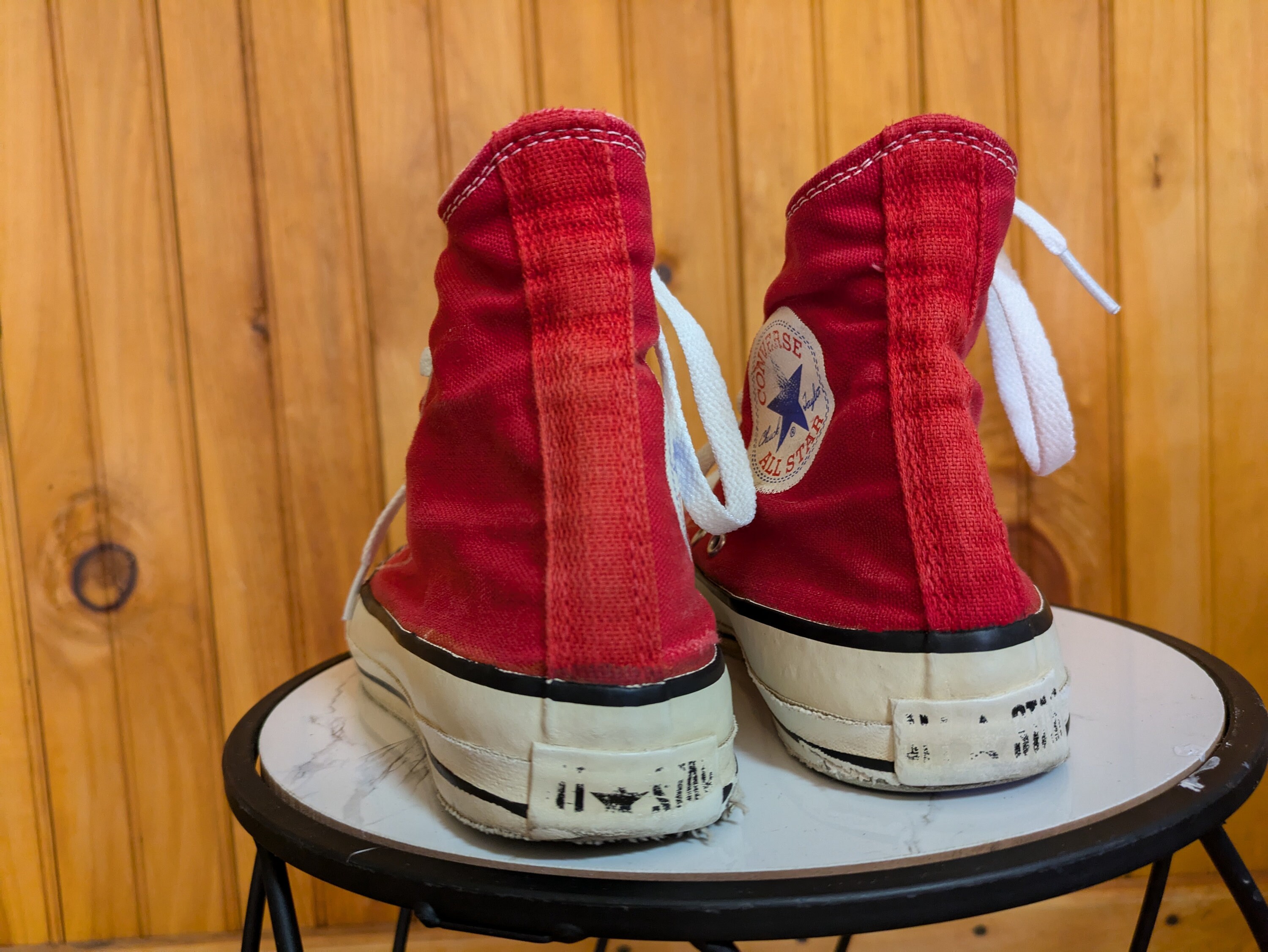 Vintage 70s 80s Red Converse All Star High Top Sneakers/ Converse 