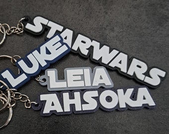 Llavero con nombre con temática de Star Wars (personalizado)