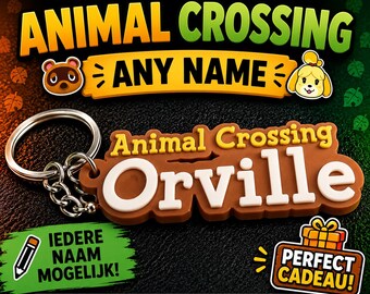 Llavero personalizado de Animal Crossing V2 | Etiqueta con nombre personalizada | Regalo para gamers | Etiqueta para mochila inspirada en Nintendo | Colgante con nombre para mochila