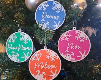 Kerstbal naam ornament (gepersonaliseerd)