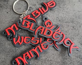 Llavero con nombre y temática Blade (personalizado)